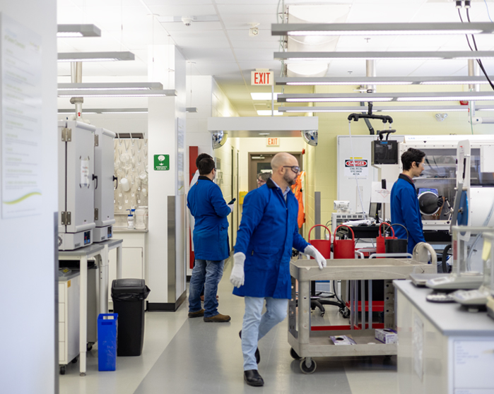 Scientists working in the lab at GreenCentre Canada.